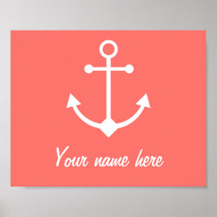 Pink anchor poster