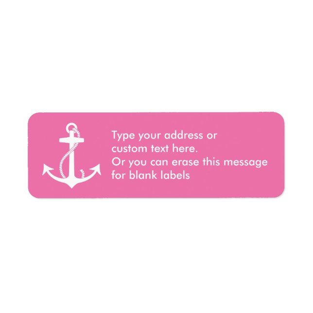 Pink Anchor Return Address Labels (Front)