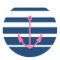 Pink anchor stickers with blue and white stripes