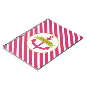 Pink Anchor & Stripes Notebook