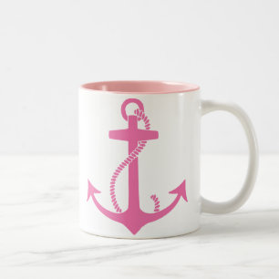 Pink Anchor Two-Tone Coffee Mug