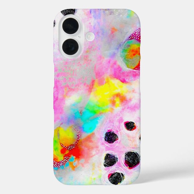 Pink and Aqua Abstract Case-Mate iPhone Case (Back)