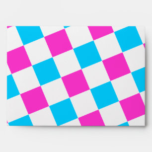Pink and Aqua Chequerboard Envelopes