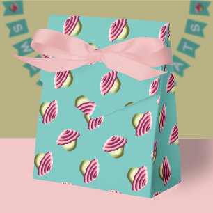 Pink And Aqua Cupcakes Pattern Favour Box