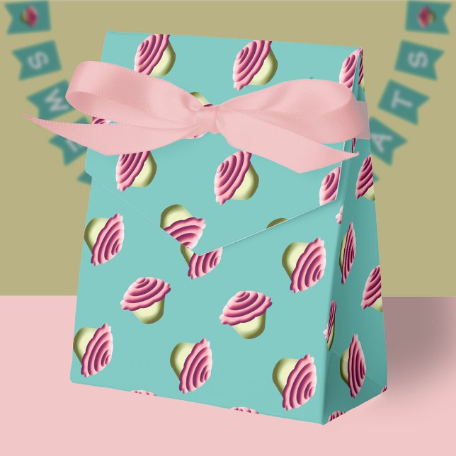 Pink And Aqua Cupcakes Pattern Favour Box (Creator Uploaded)