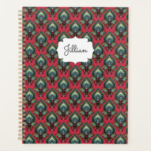 Pink and Aqua Fancy Pattern Boho Name Planner