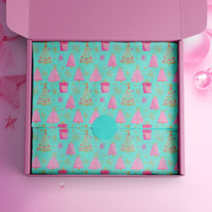 Pink and Aqua Festive Christmas  Tissue Paper
