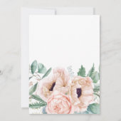 Pink and Beige Watercolor Floral 80th Birthday Invitation (Back)