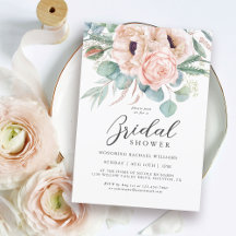 Pink and Beige Watercolor Floral Bridal Shower