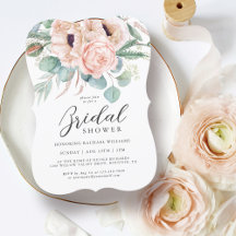 Pink and Beige Watercolor Floral Bridal Shower