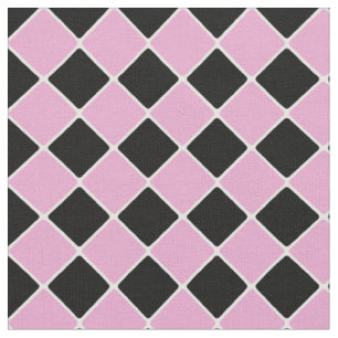 Pink and Black 1950's Diamond Tiles Fabric