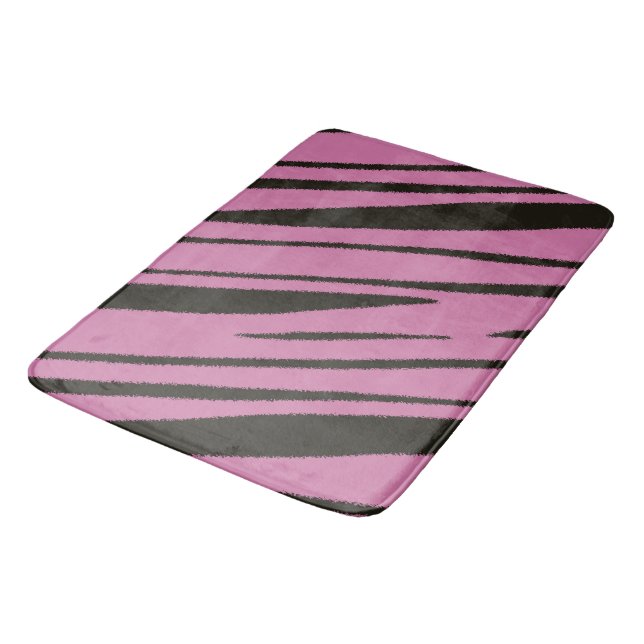 Pink and Black abstract Bath Mat (Angled)