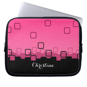 Pink and Black Abstract Laptop Sleeve
