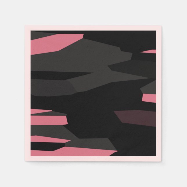 pink and black abstract    napkin (Front)