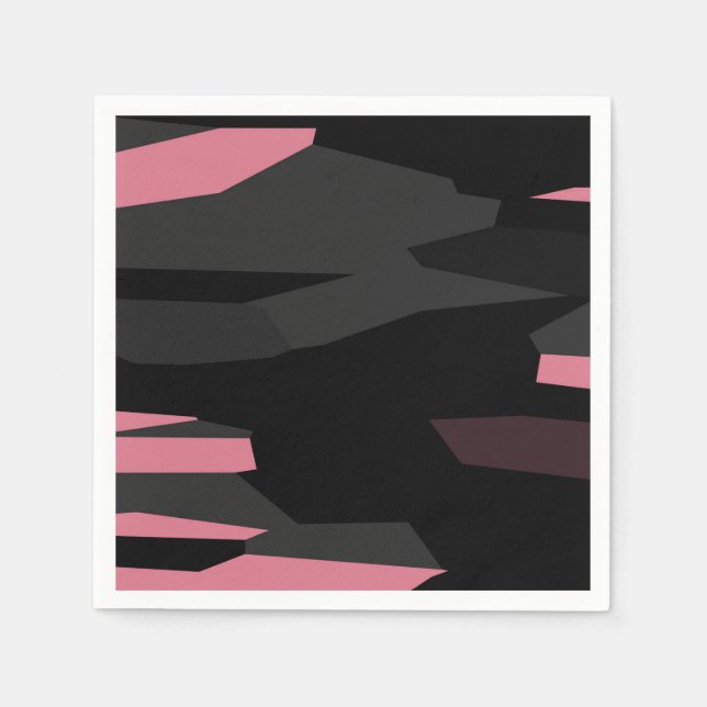 pink and black abstract    napkin (Front)