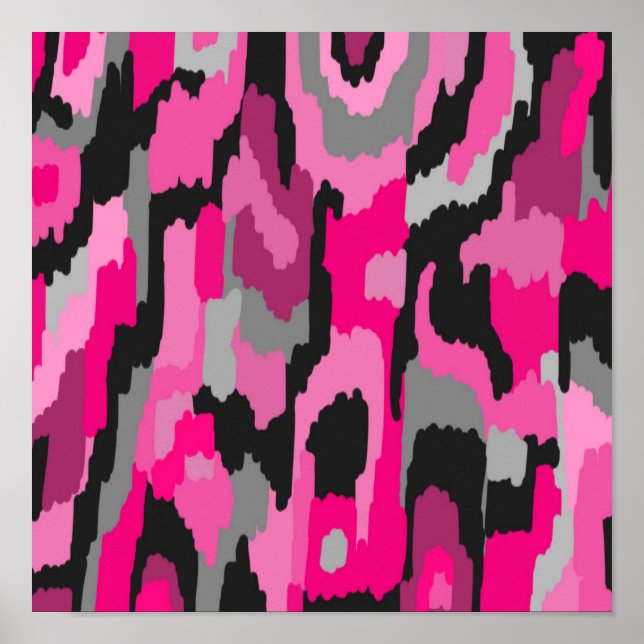 Pink and Black Abstract Print  (Front)