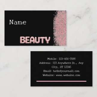pink and black beauty business card