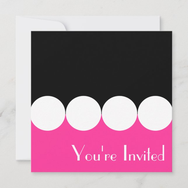 Pink and Black Birthday Invitation (Front)