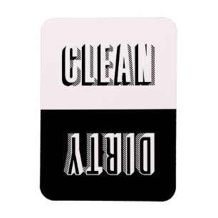 Pink and Black Block Modern Typography Dishwasher Magnet