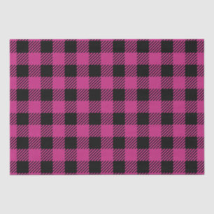 Pink and black Buffalo Plaid pattern Tissue Paper