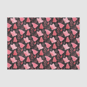 Pink and Black Butterflies Tissue Paper