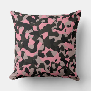 Pink and Black Camo Cushion