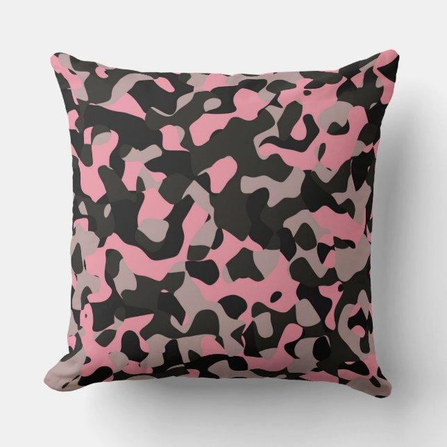 Pink and Black Camo Cushion (Front)