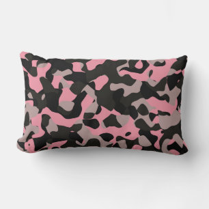 Pink and Black Camo Lumbar Cushion