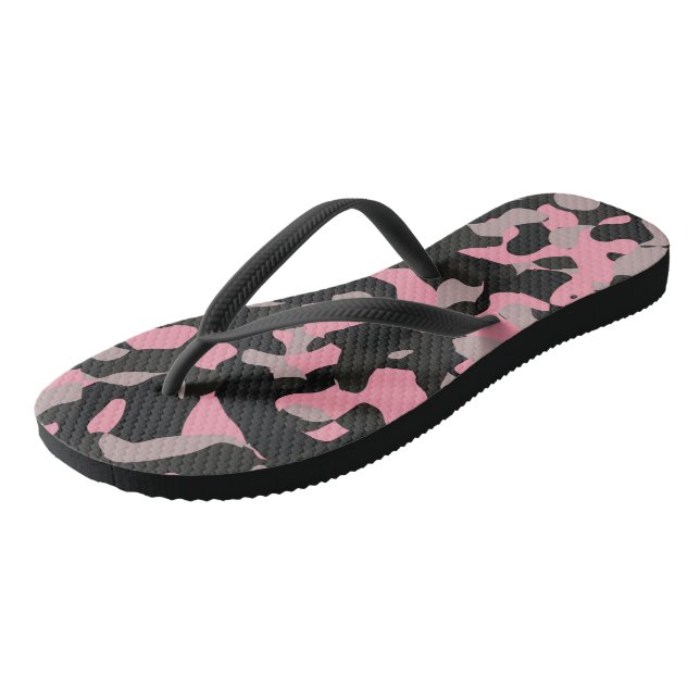 Pink and Black Camo   Thongs (Angled)