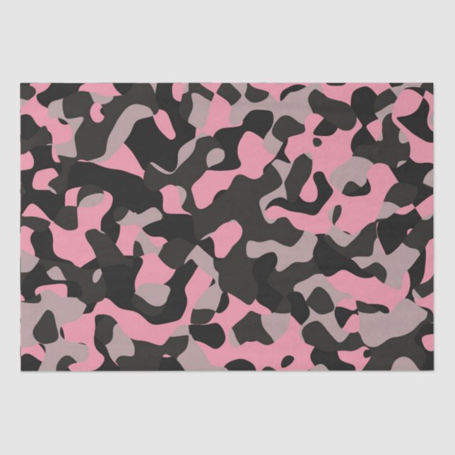 Pink and Black Camo Tissue Paper (Front)