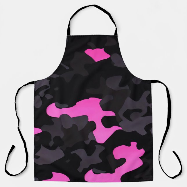 Pink and Black Camouflage Apron (Front)