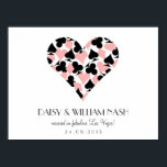 Pink and Black Card Suits Wedding Poster<br><div class="desc">Commemorate your wedding day with an art print. The white space in this modern design makes this poster suitable for guest signatures at the reception, as beautiful art in your home together and even as the traditional paper gift of a first anniversary. Coordinating seamlessly with the Destiny wedding suite but...</div>