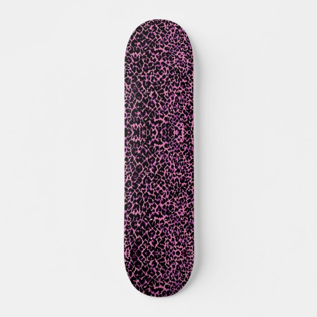 Pink and Black Cheetah Pattern Skateboard (Front)