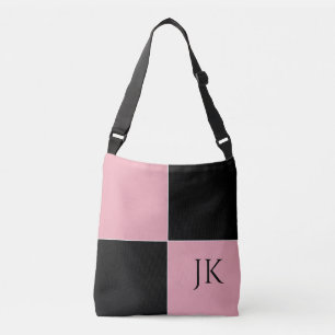 Pink and Black Chequered  Crossbody Bag