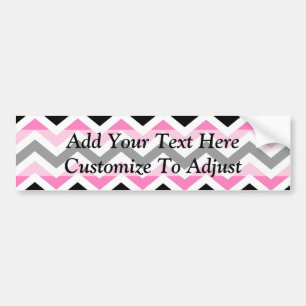 Pink and black chevron pattern bumper sticker