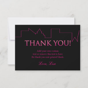 Pink and Black, City   Thank You Cards