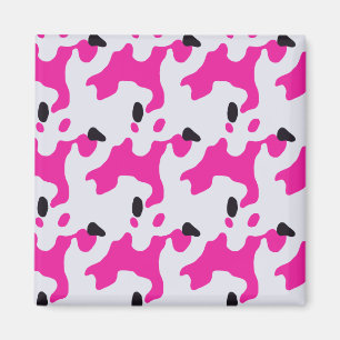 Pink and Black Cow Print Pattern Magnet
