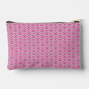  pink and black damask accessory pouch