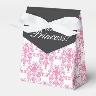 Pink and Black Damask Baby Shower Favour Box