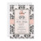 Pink and Black Damask Baby Shower Invitations