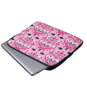 Pink and Black Damask Laptop Sleeve