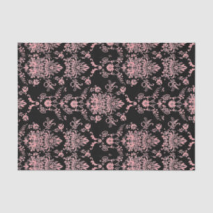 Pink and Black Damask Tissue Paper