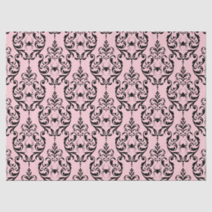 Pink and Black Damask with Spiders Tissue Paper