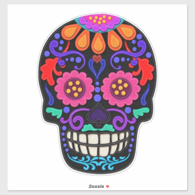 Pink and Black | Day of the Dead Sugar Skull Large (Sheet)