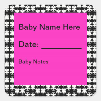Pink and Black Daycare Labels