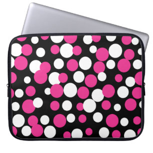 Pink and Black Dots Laptop Sleeve