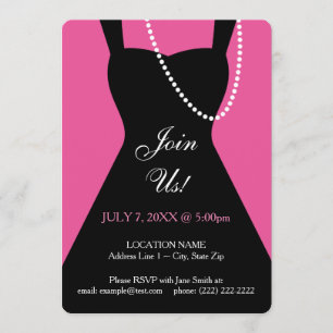 Pink and Black Dress Invitations