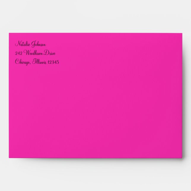 Pink and Black Envelope for 5"x7" Sizes (Front)