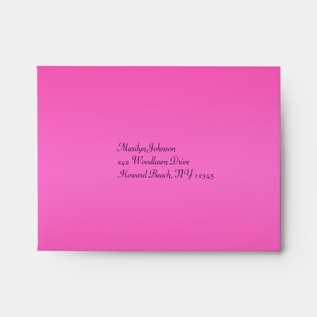 Pink and Black Envelope for RSVP Card (Front)