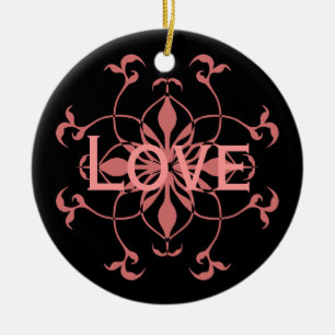 Pink and black first Christmas together ornament